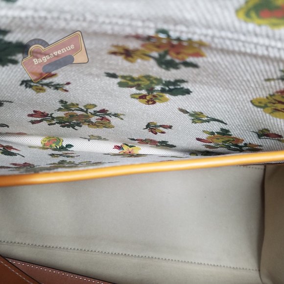 #bagsavenue Yellow Green Floral Christmas Tory Burch Daisy Printed Jumbo - Picture 12 of 16